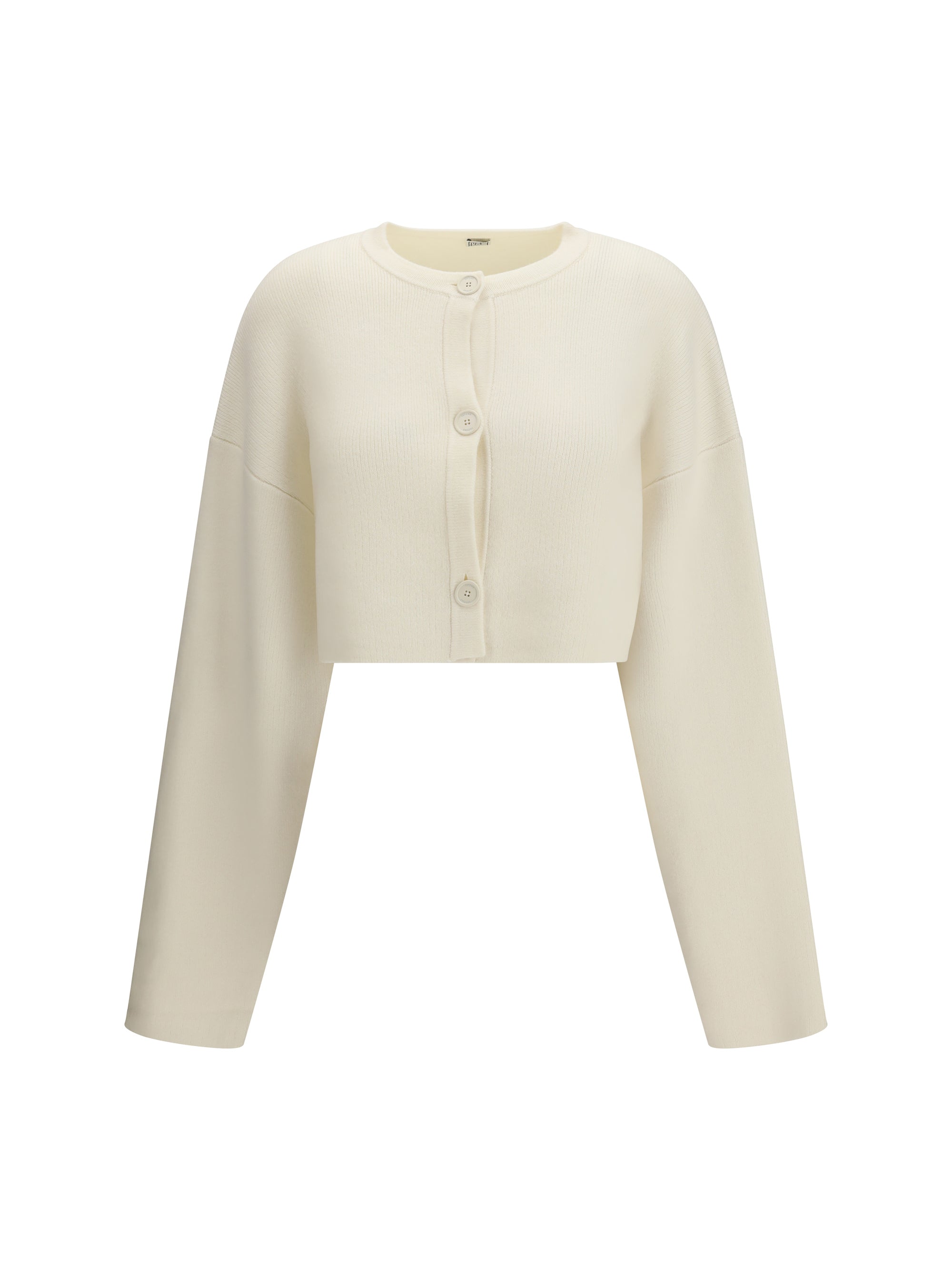 TOTEME S cropped crewneck cardigan with button fastening 