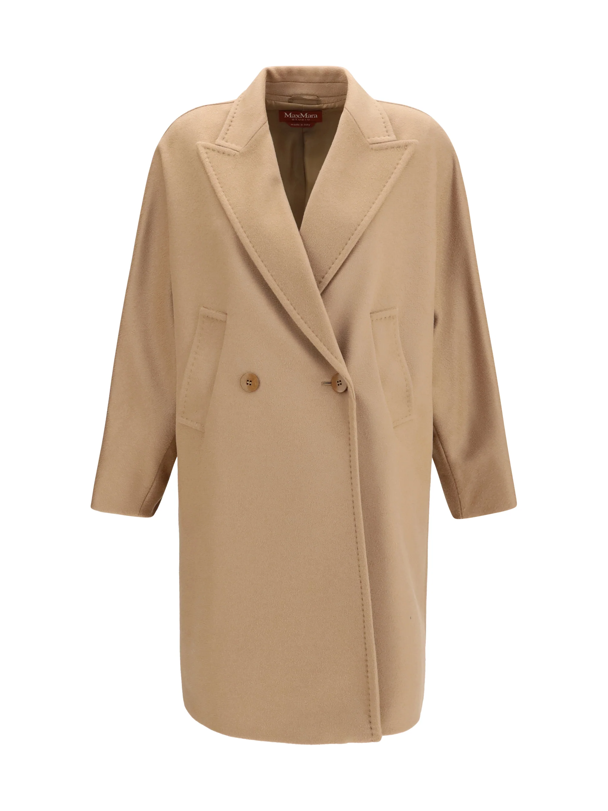 double breasted wool drap coat