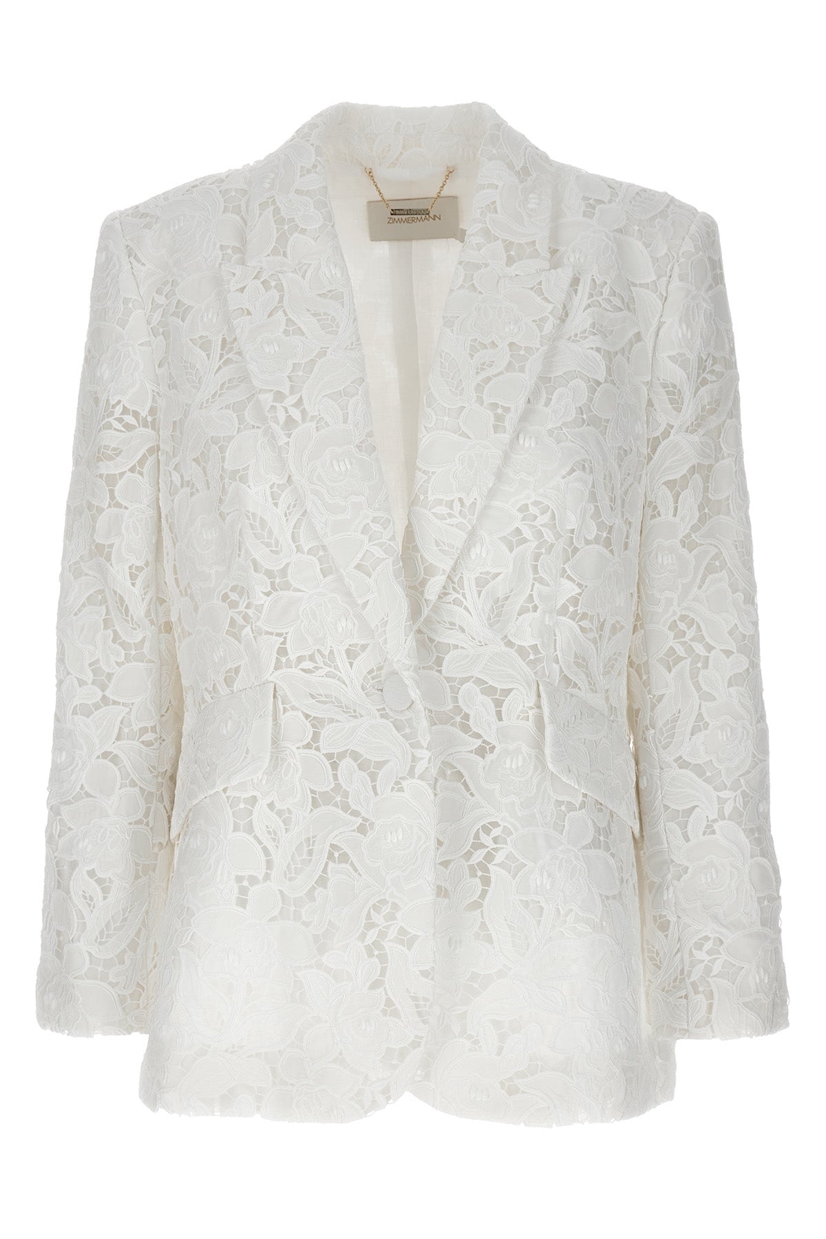 ZIMMERMANN 2 natura lace lace lined blazer