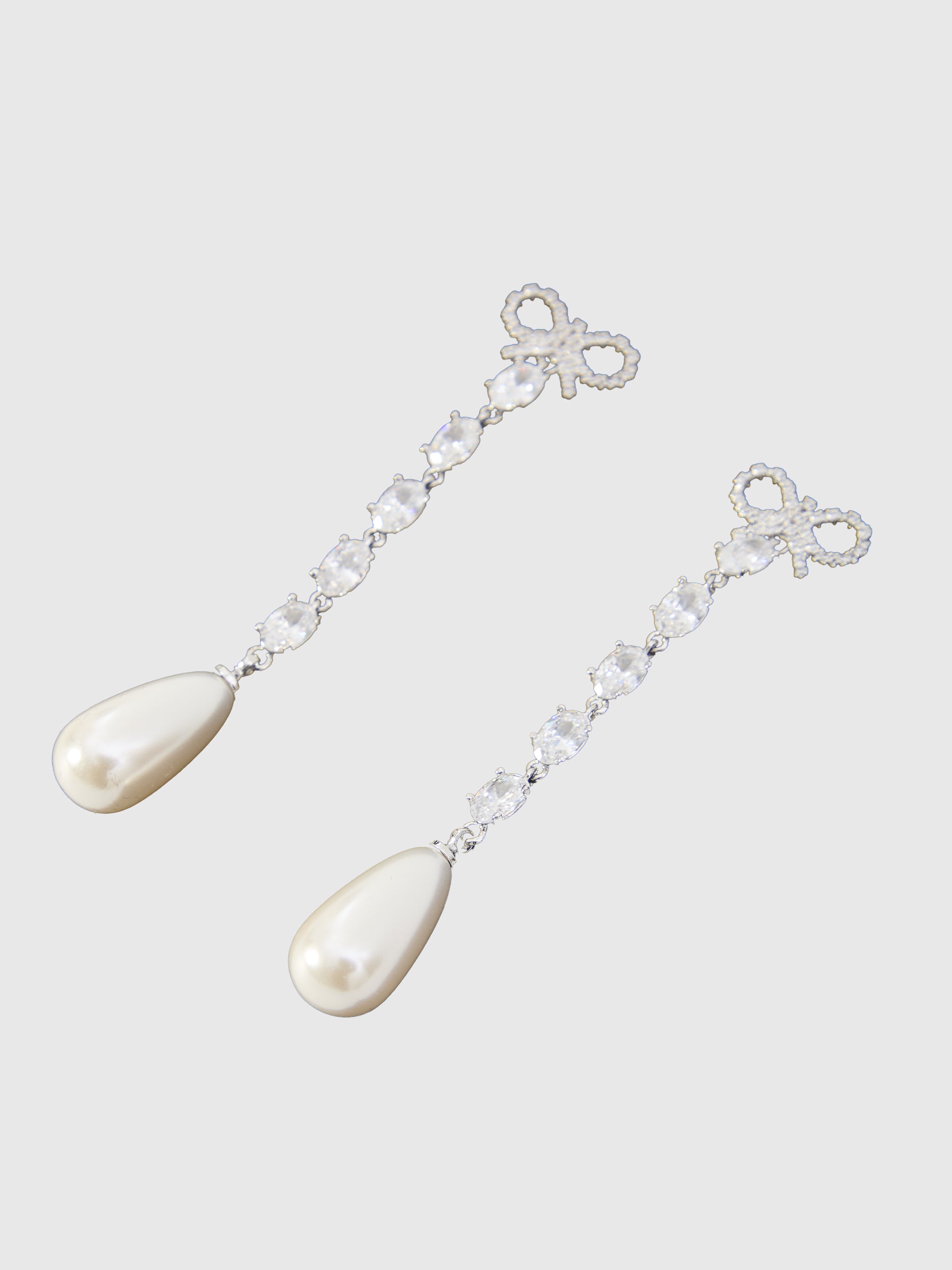 bow pearl droplet earrings