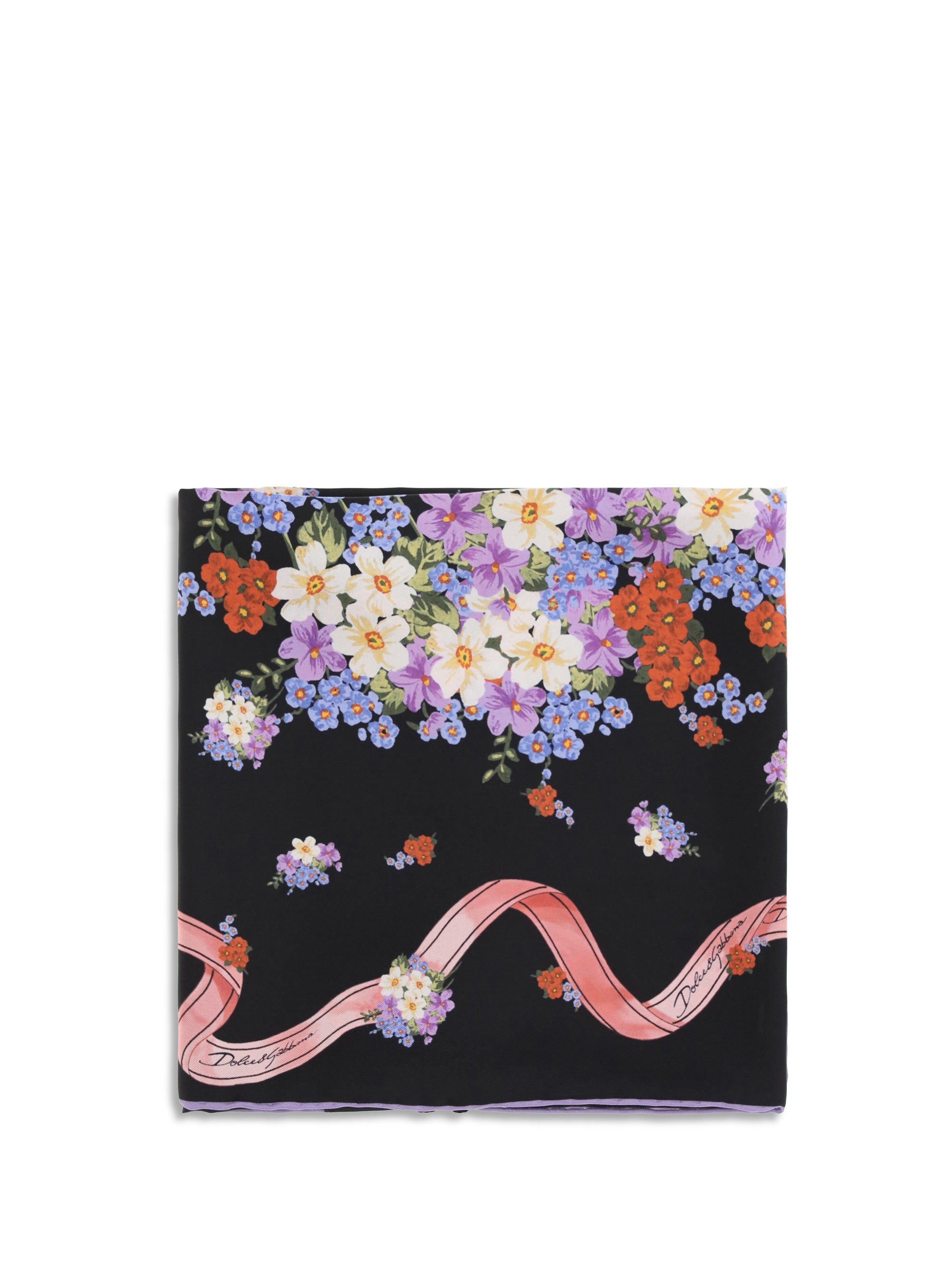 DOLCE amp; GABBANA OS silk scarf with floral print