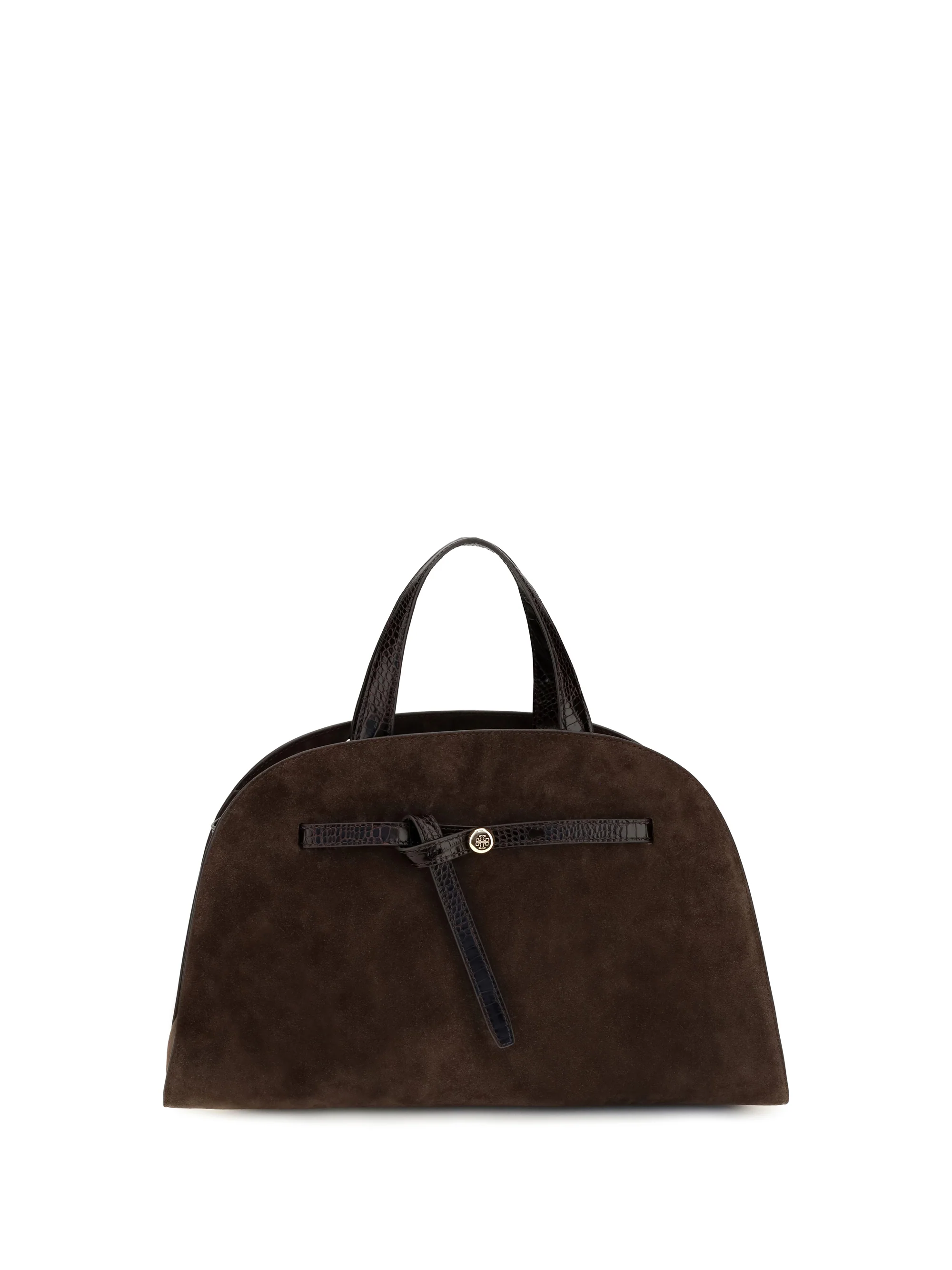 TORY BURCH OS romy suede top handle bag