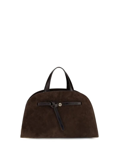 romy suede top handle bag