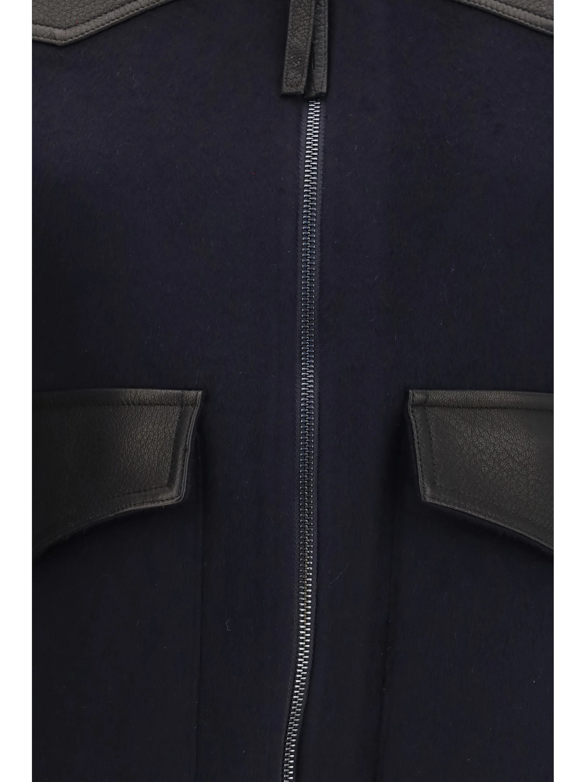 leather trimmed jacket