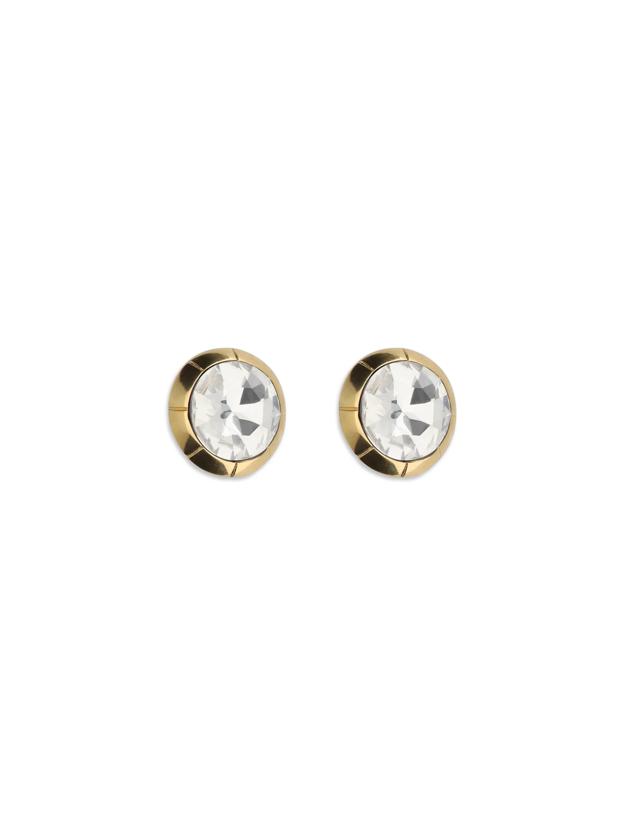 round crystal clip-on earrings