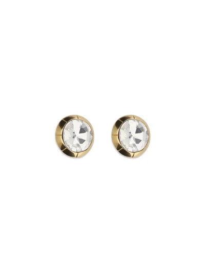 round crystal clip-on earrings