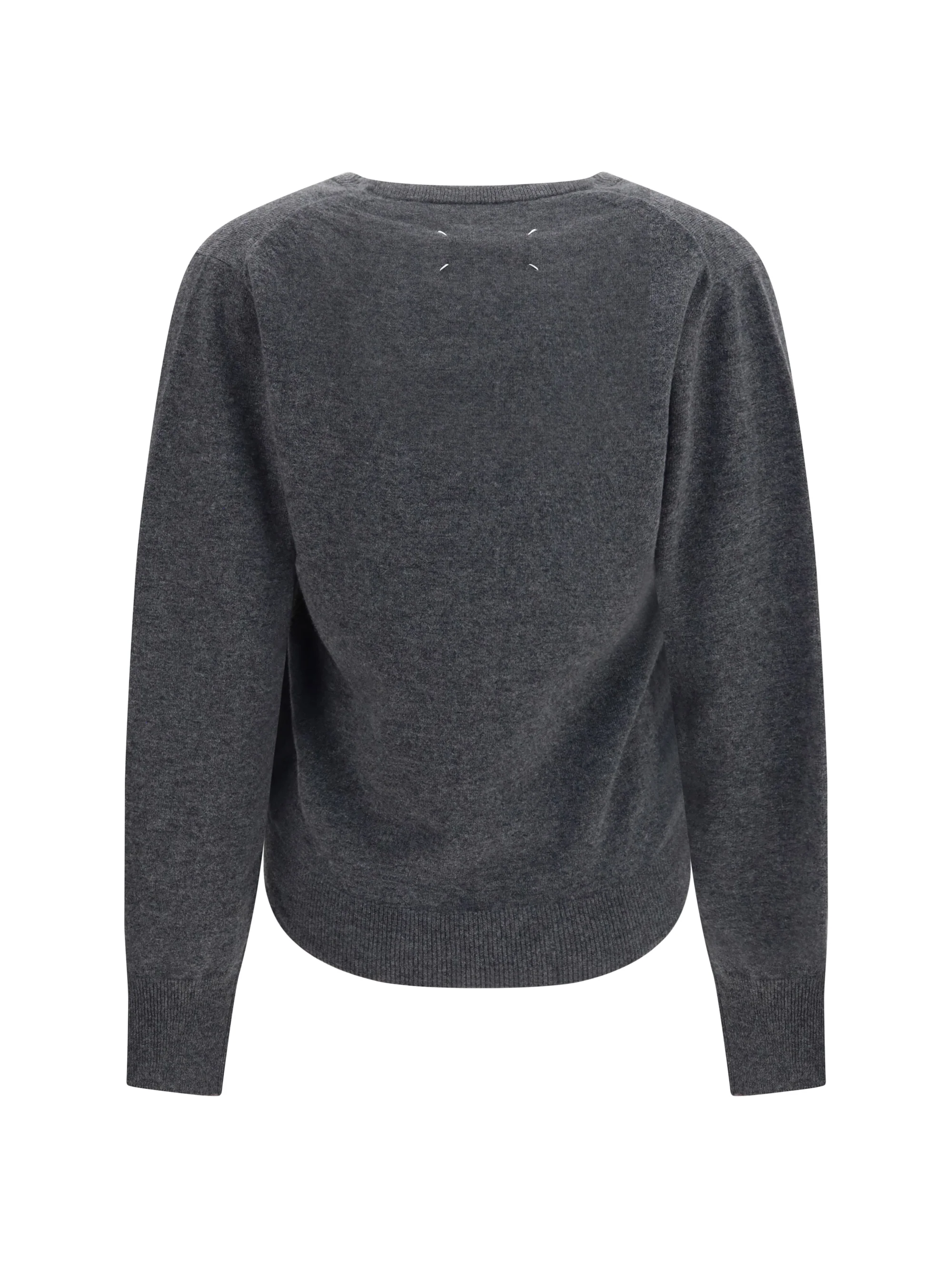 wool sweater with gathered neckline