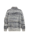 oversized check wool-blend bomber jacket