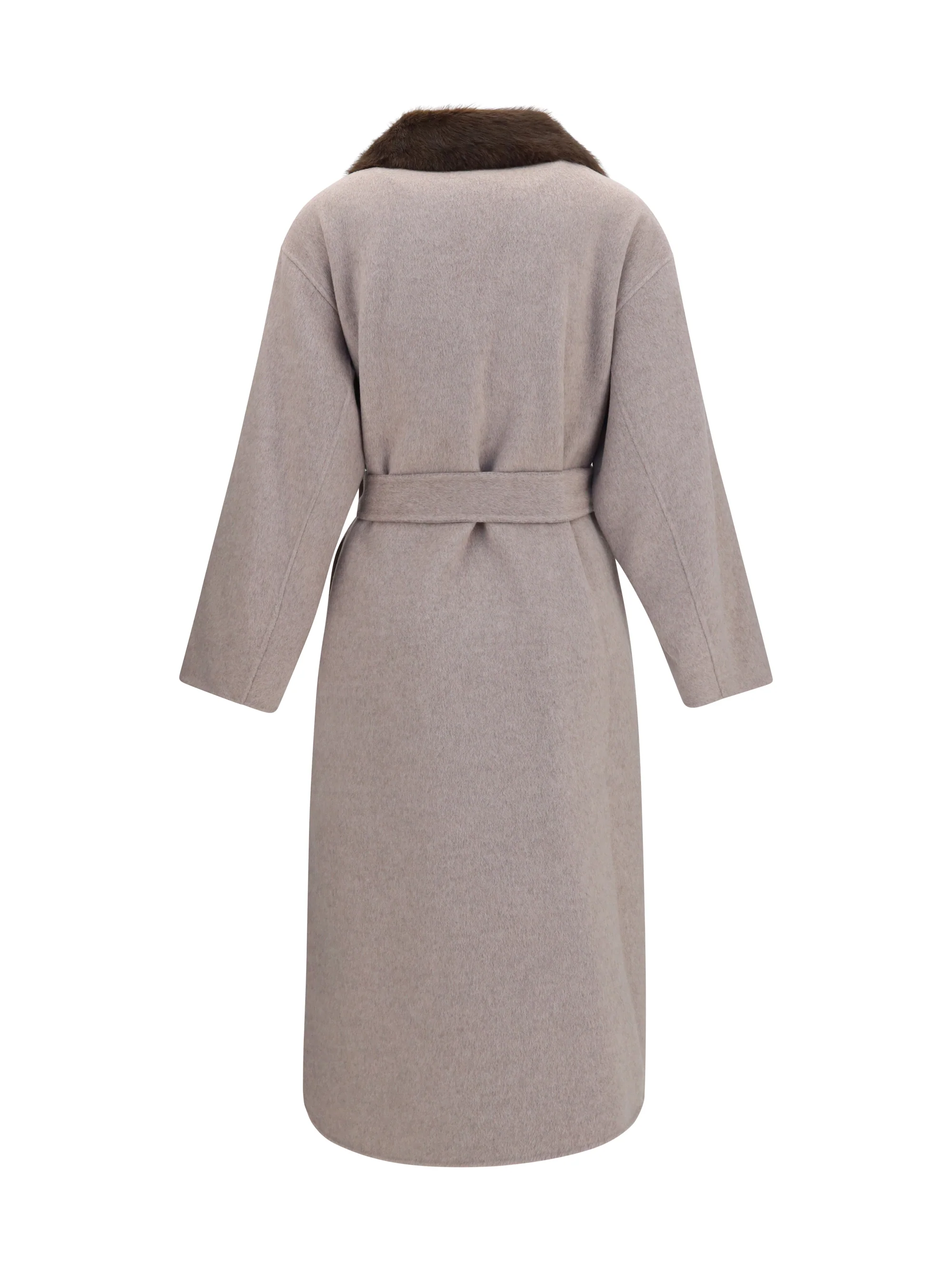 P.A.R.O.S.H. M wool coat with fur collar and belt