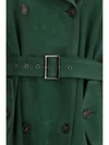 vintage effect suede double breasted trench coat
