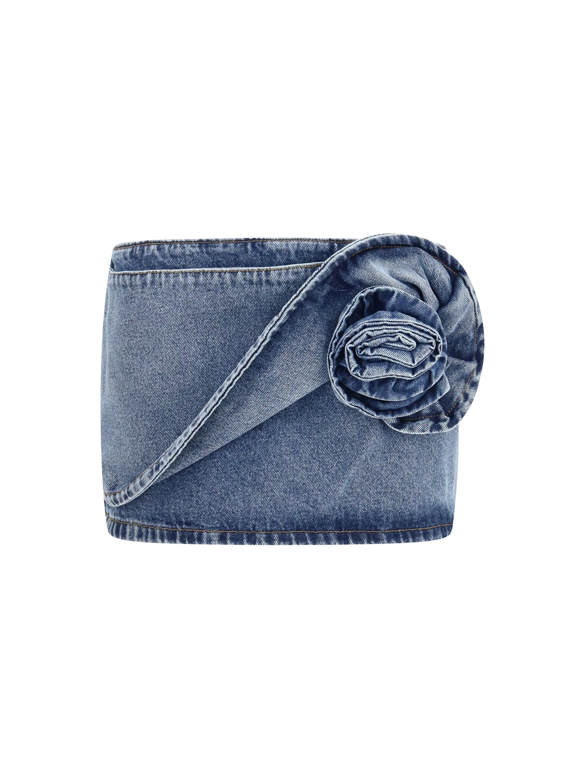 MAGDA BUTRYM 36 twisted floral denim mini skirt
