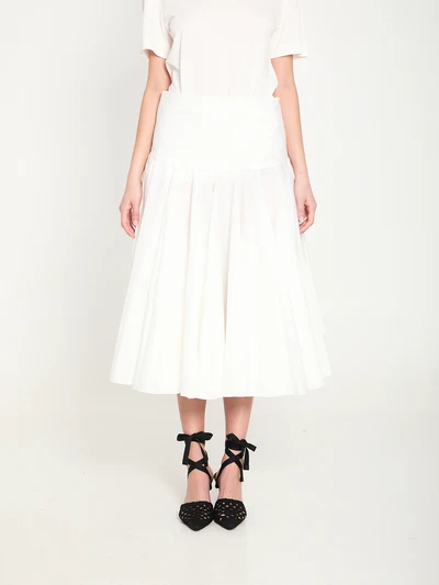 draped midi skirt with godet