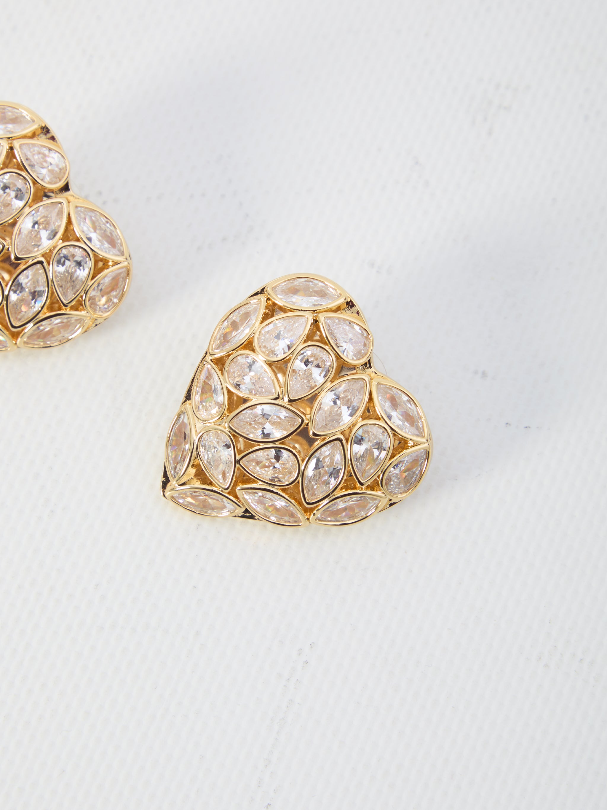 embellished heart earrings