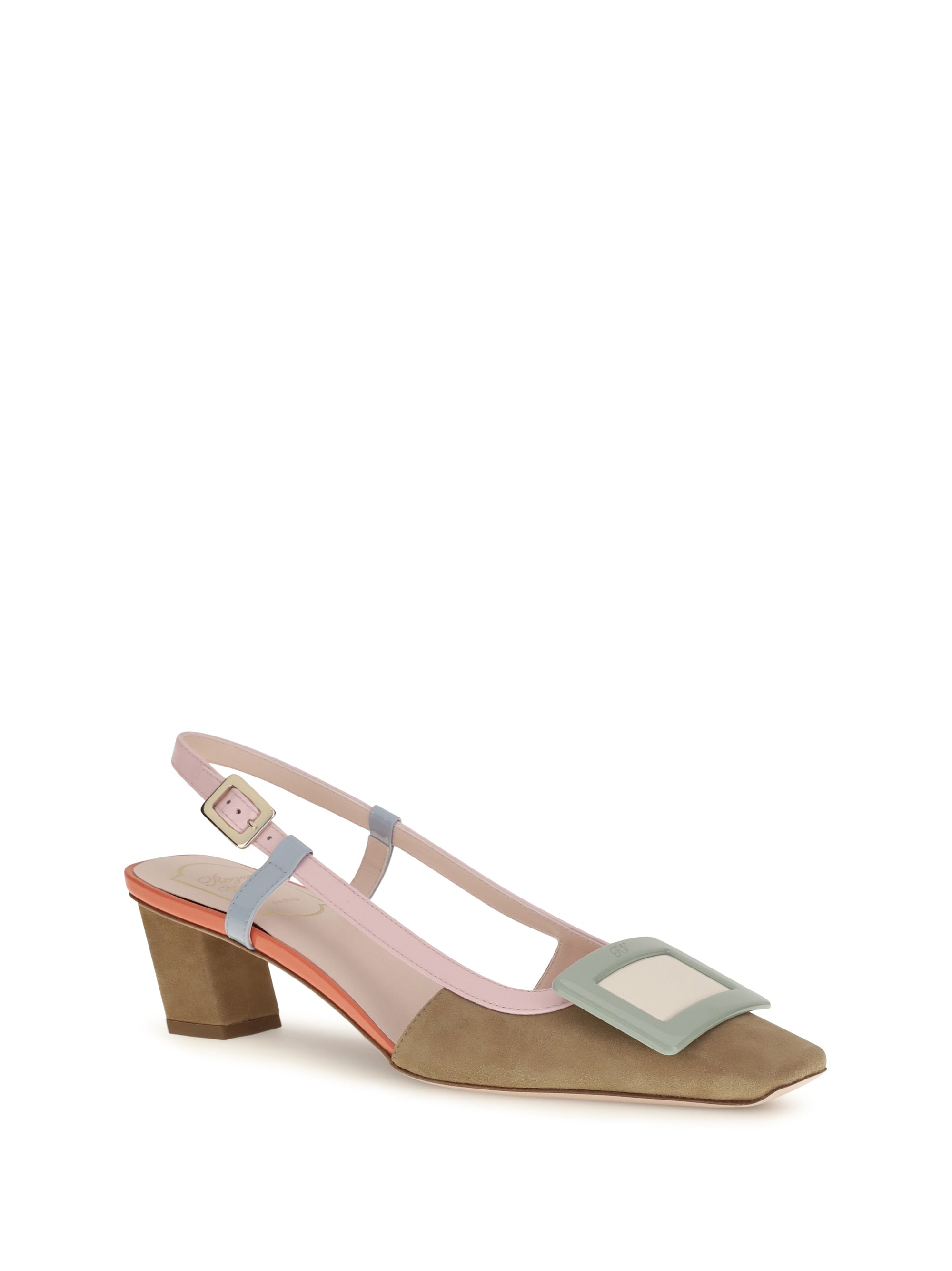 ROGER VIVIER 36 suede belle vivier slingback pumps