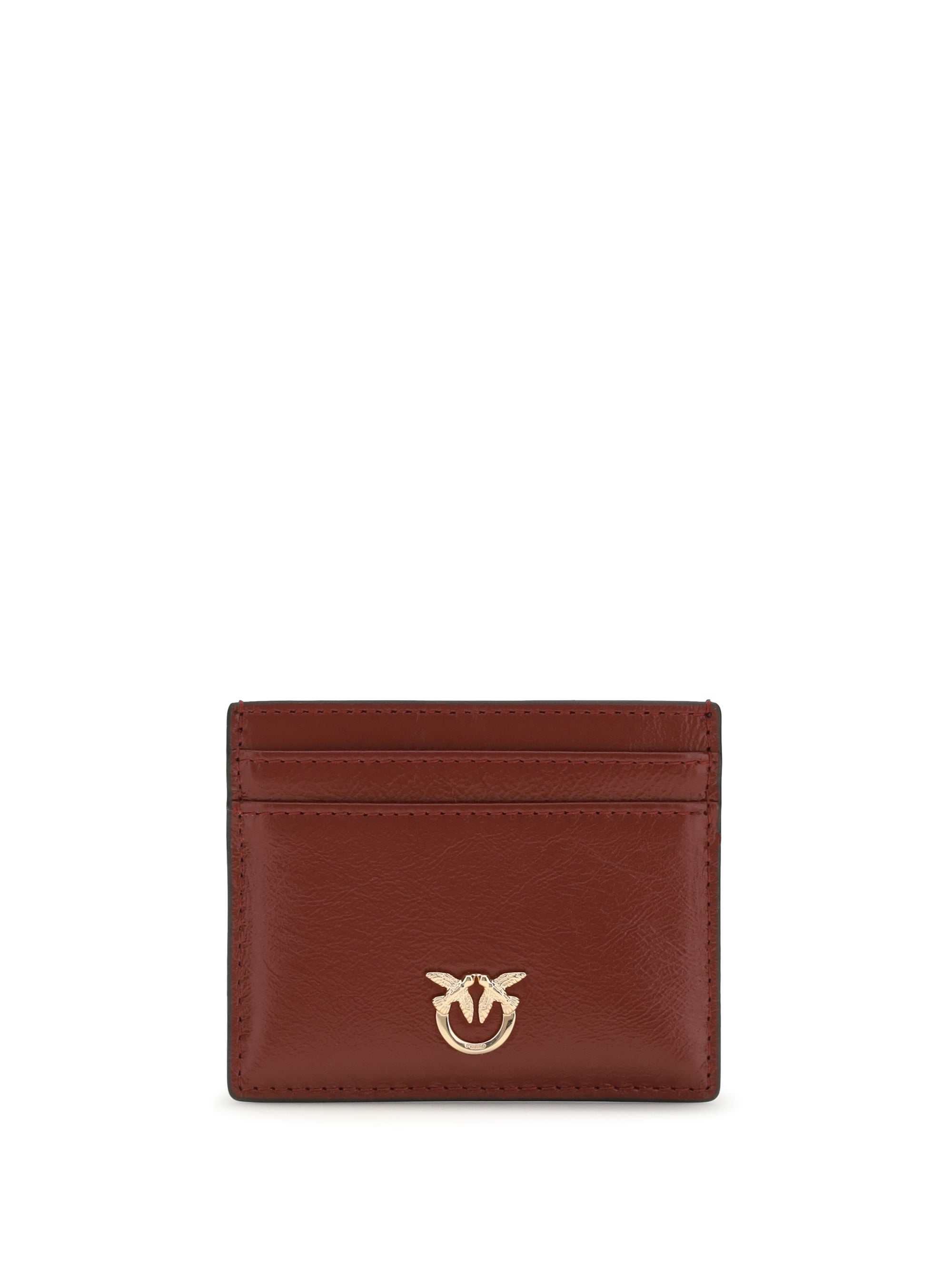 PINKO OS shiny leather card holder
