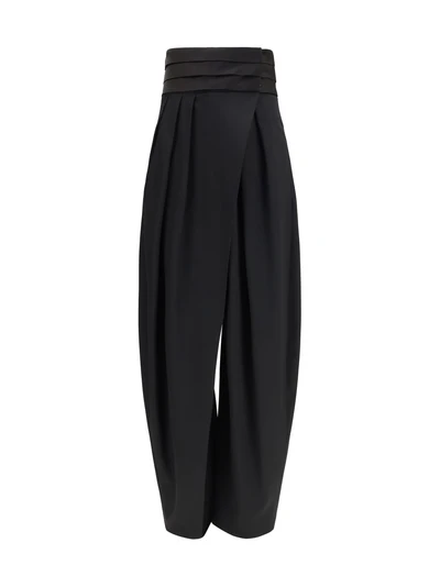 rounded tuxedo wool pants