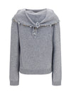 sweater with integrated scarf