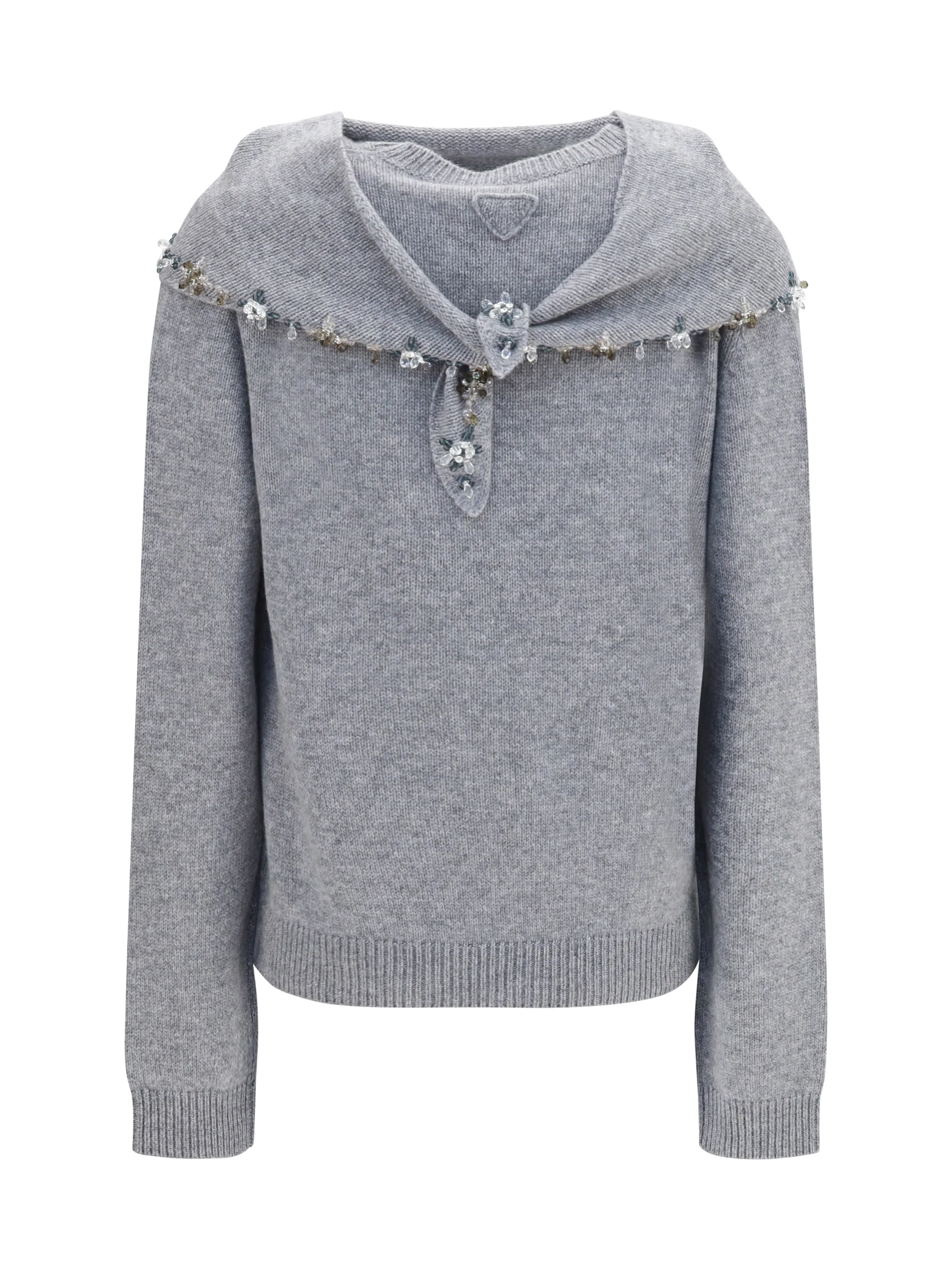 sweater with integrated scarf