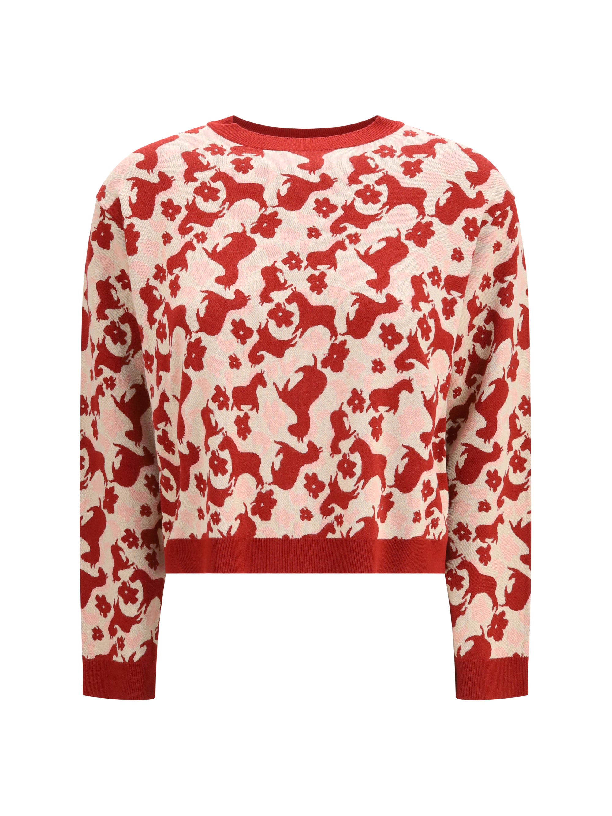 MAX MARA WEEKEND L jacquard viscose crewneck sweater