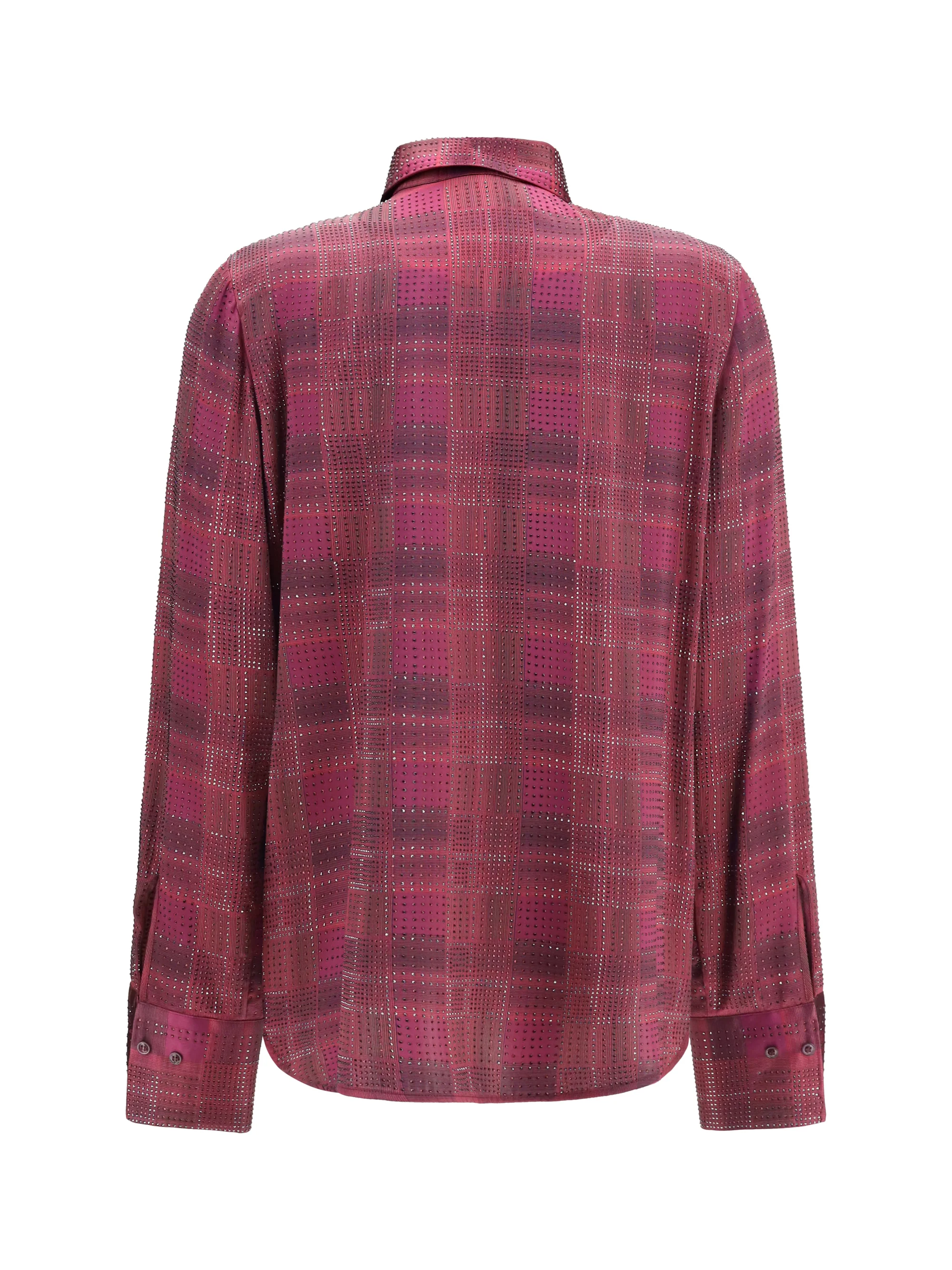 crystal check satin shirt