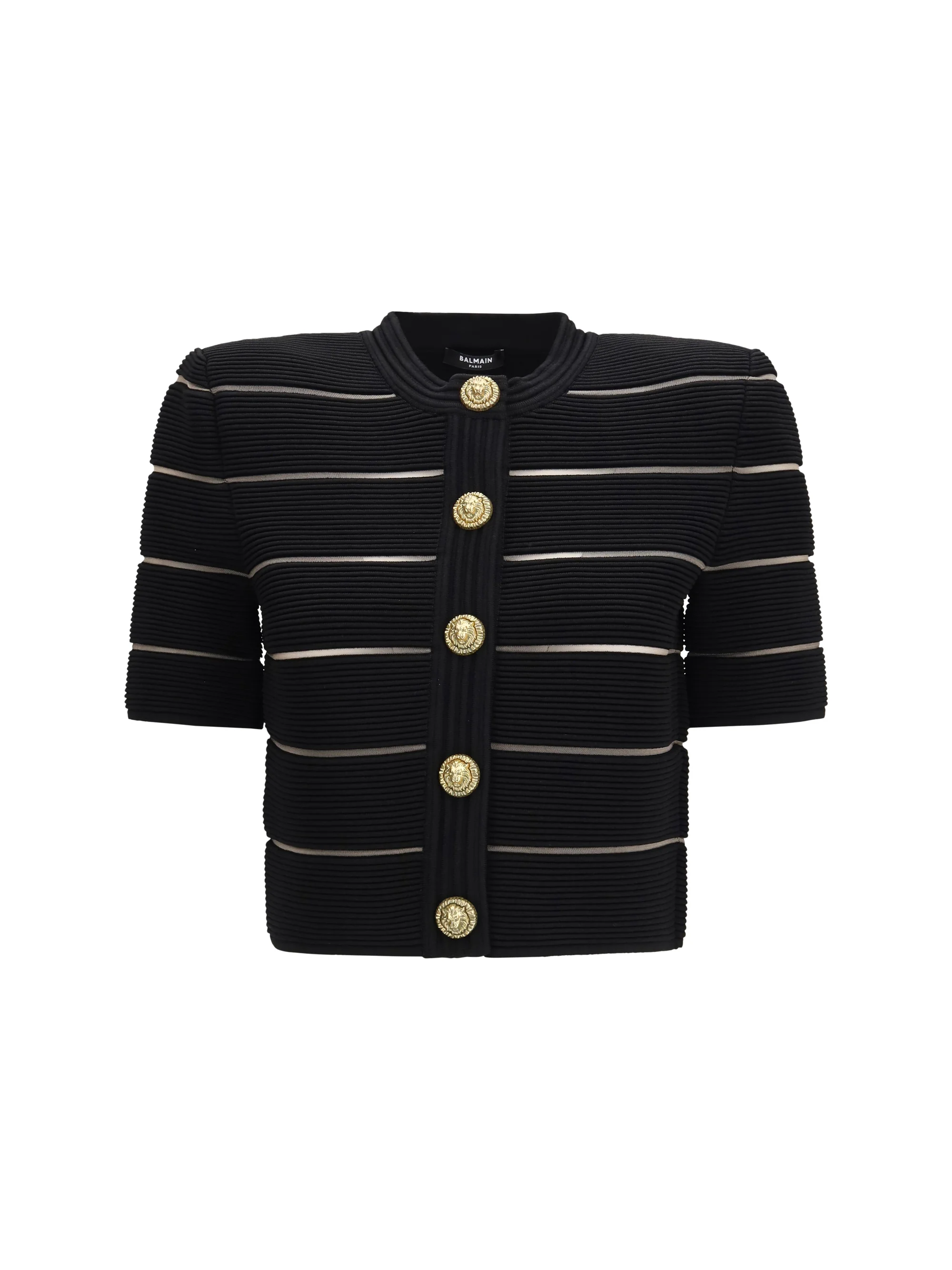 short-sleeved buttoned cardigan