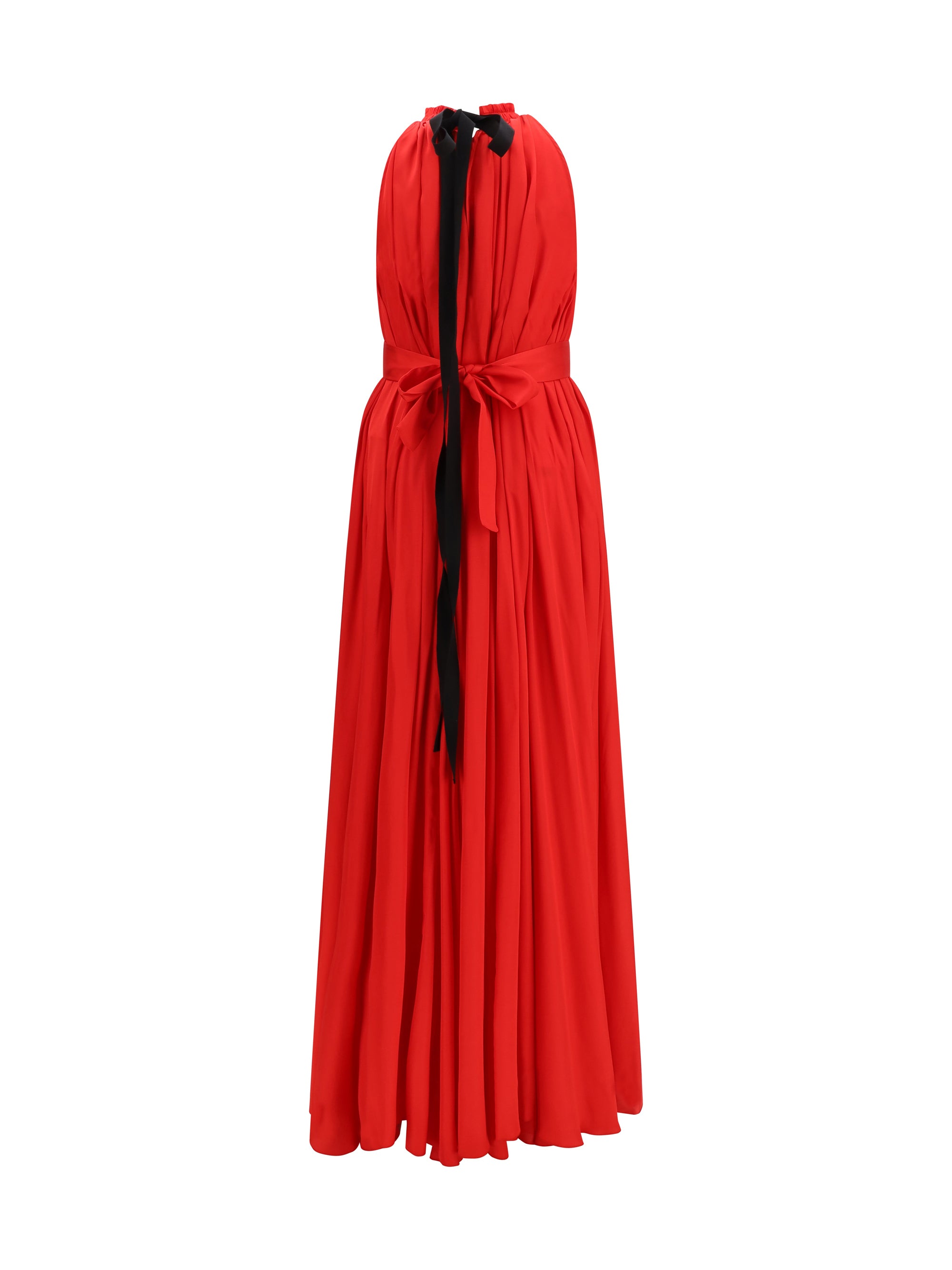 belted pleated dress