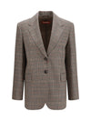 checked pattern wool blazer