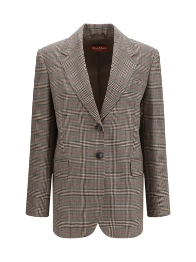 checked pattern wool blazer