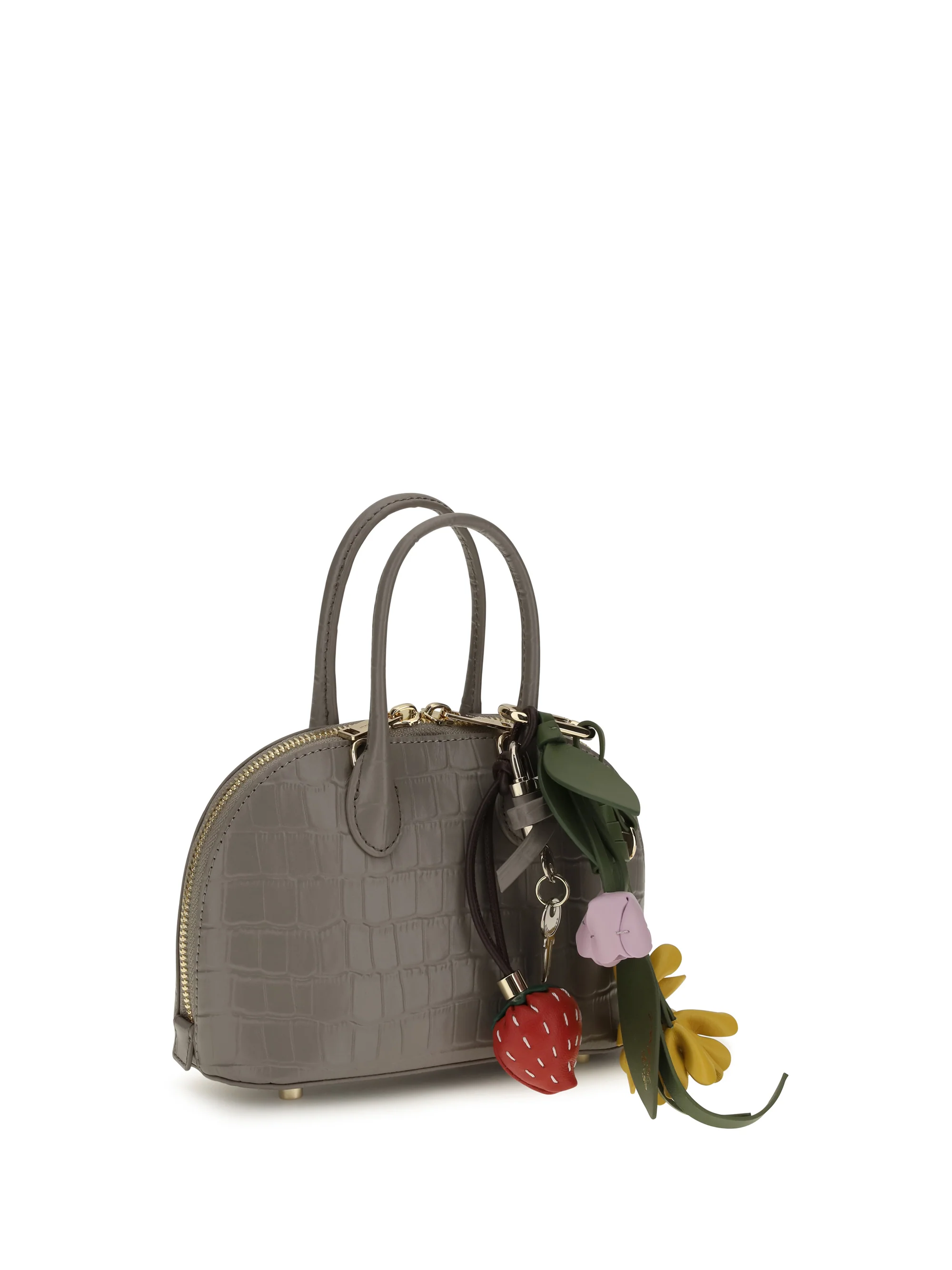 SELF-PORTRAIT OS toast crocodile-effect leather handbag