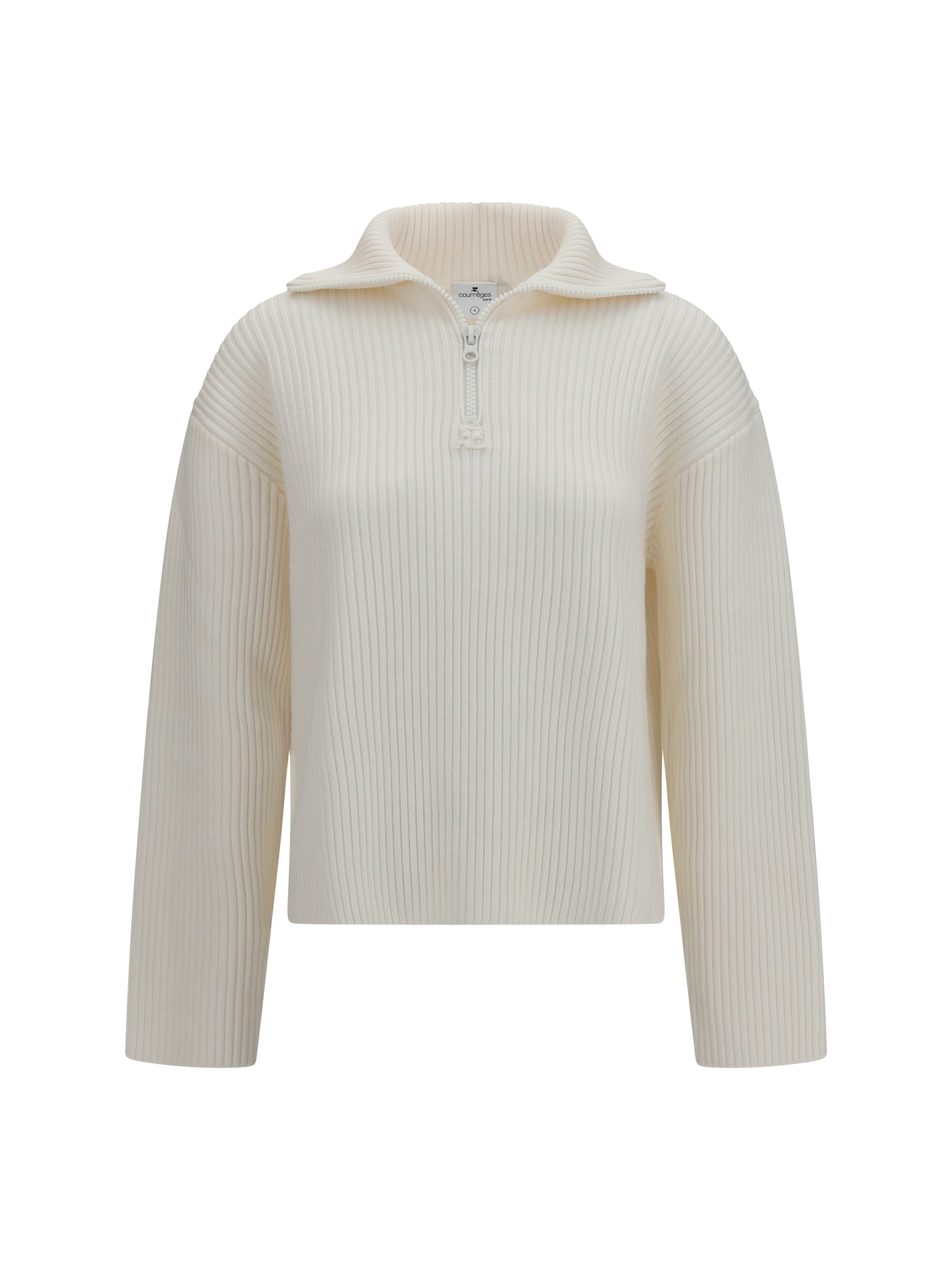 COURRÈGES S ribbed zip sweater