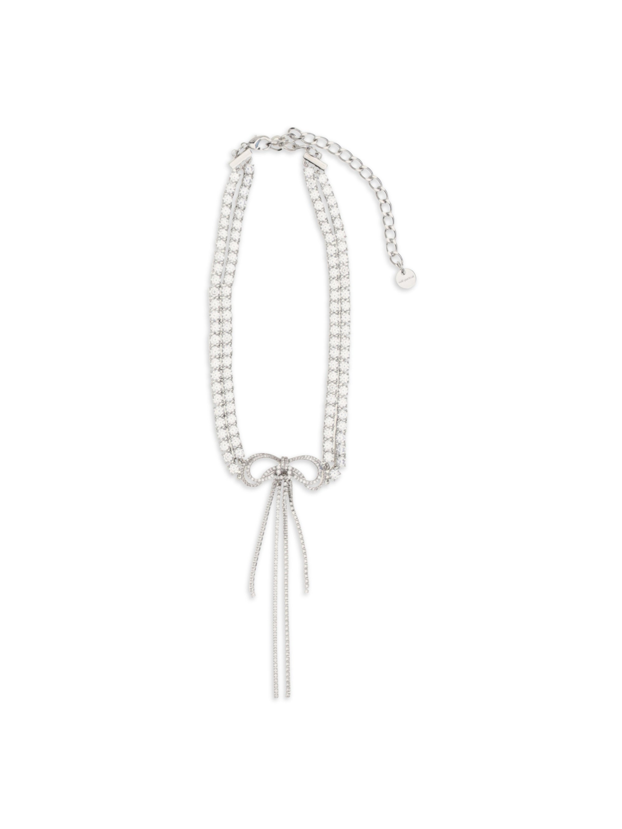 SELF-PORTRAIT OS crystal double bow choker