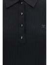 ribbed knit polo shirt