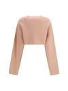 cropped crewneck cardigan with button fastening