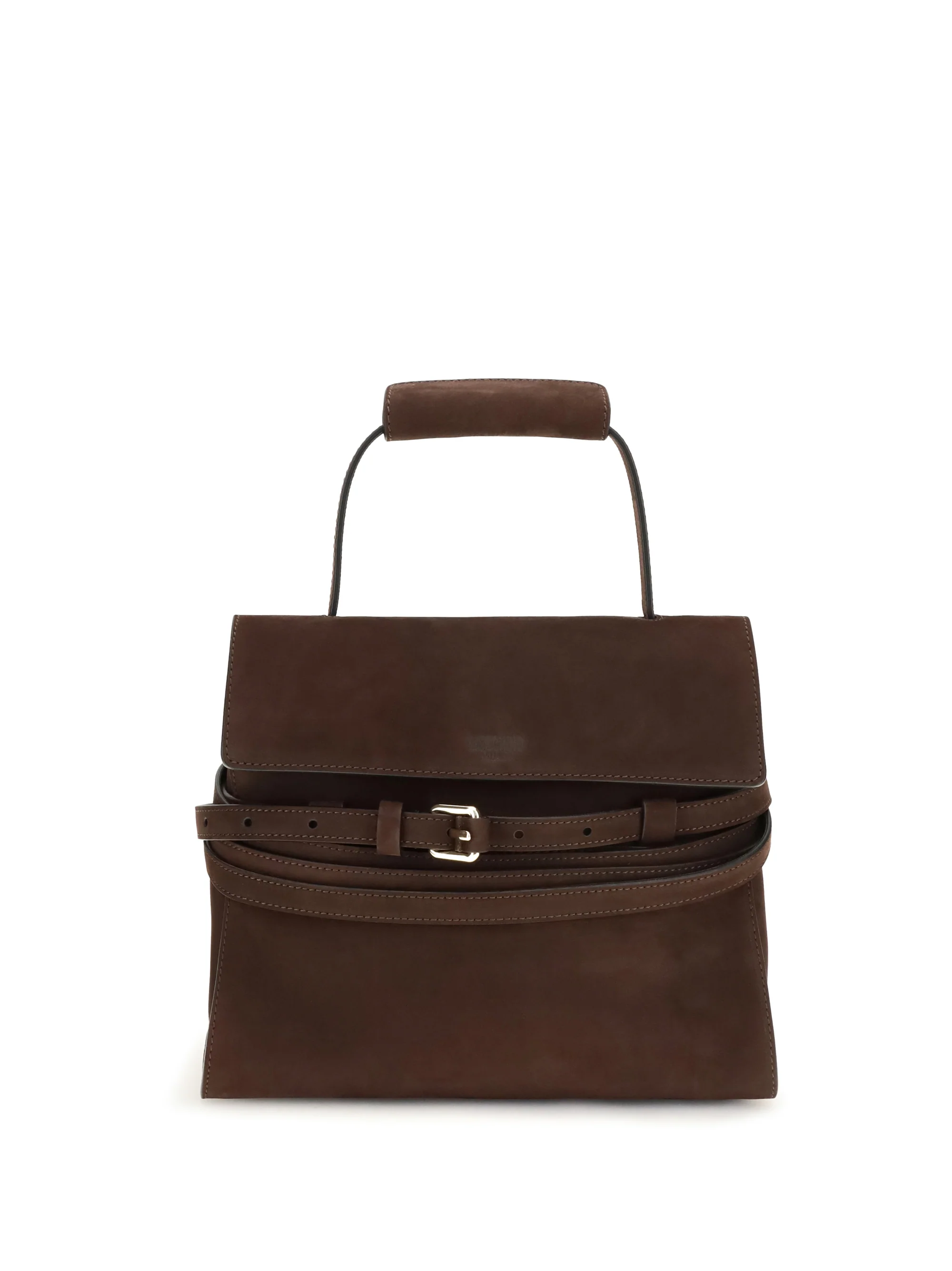 medium top handle bag with buckle detail