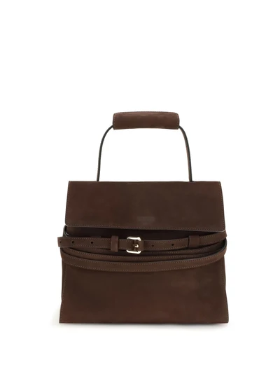 medium top handle bag with buckle detail
