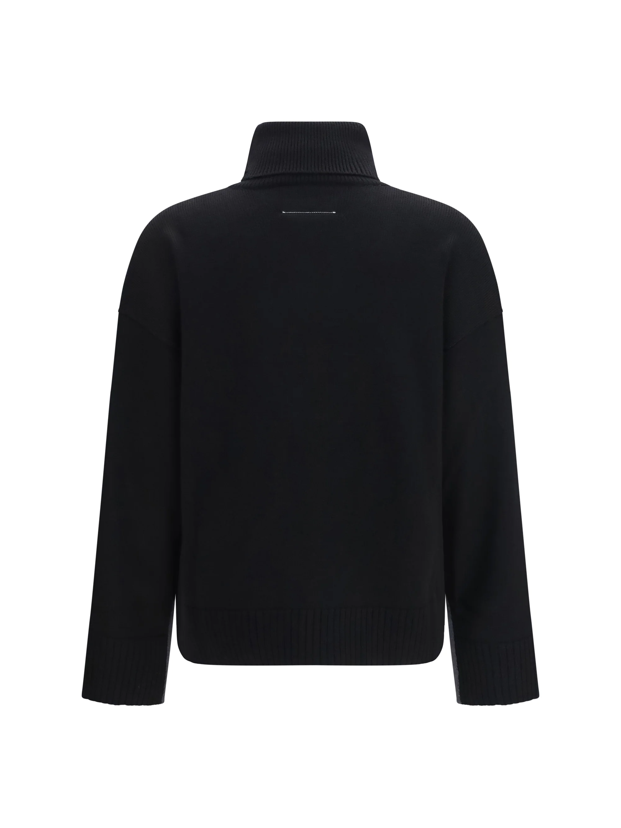 two-tone high-neck sweater