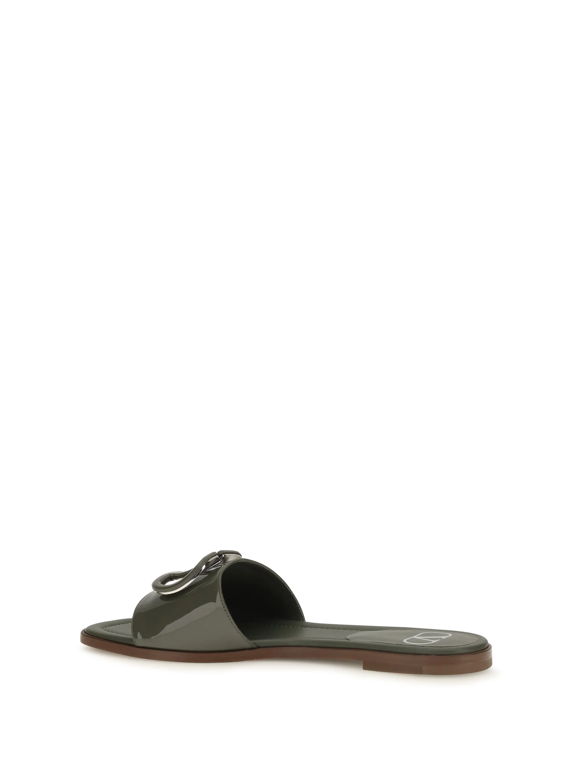 vlogo patent leather slide sandals