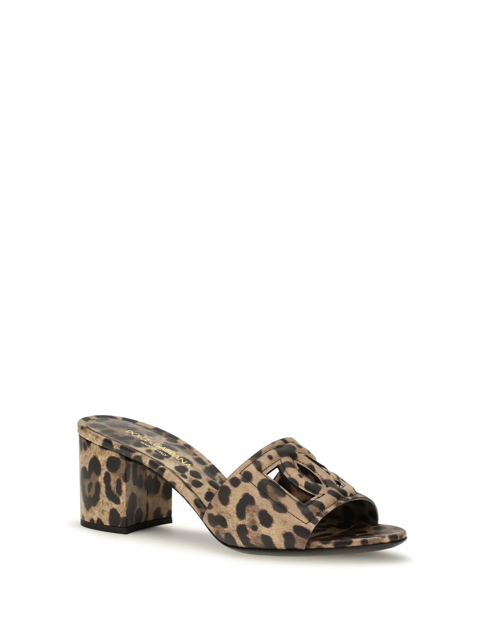 DOLCE amp; GABBANA 36 leopard print leather mules