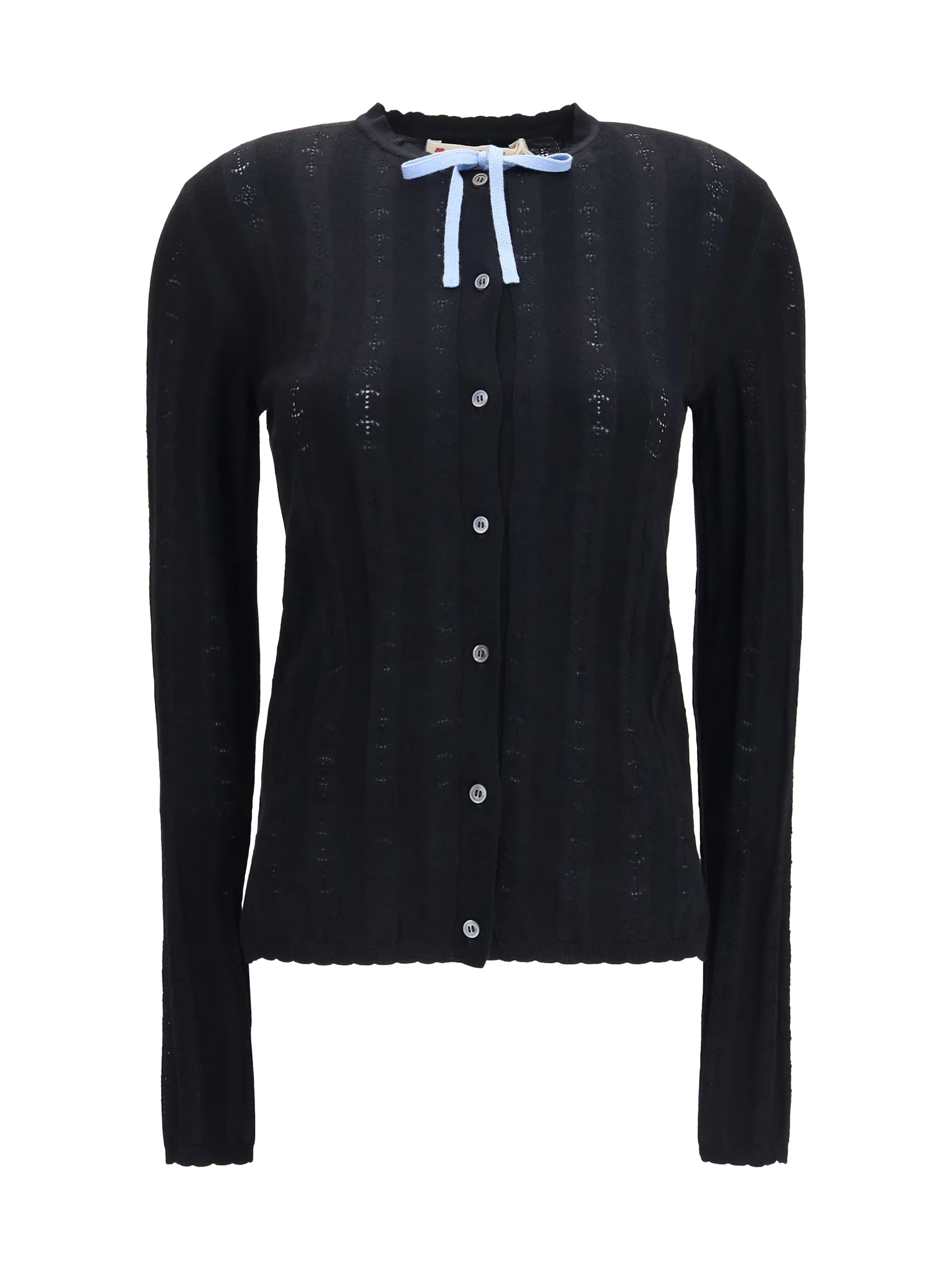 MARNI 40 wool and silk cardigan with bow