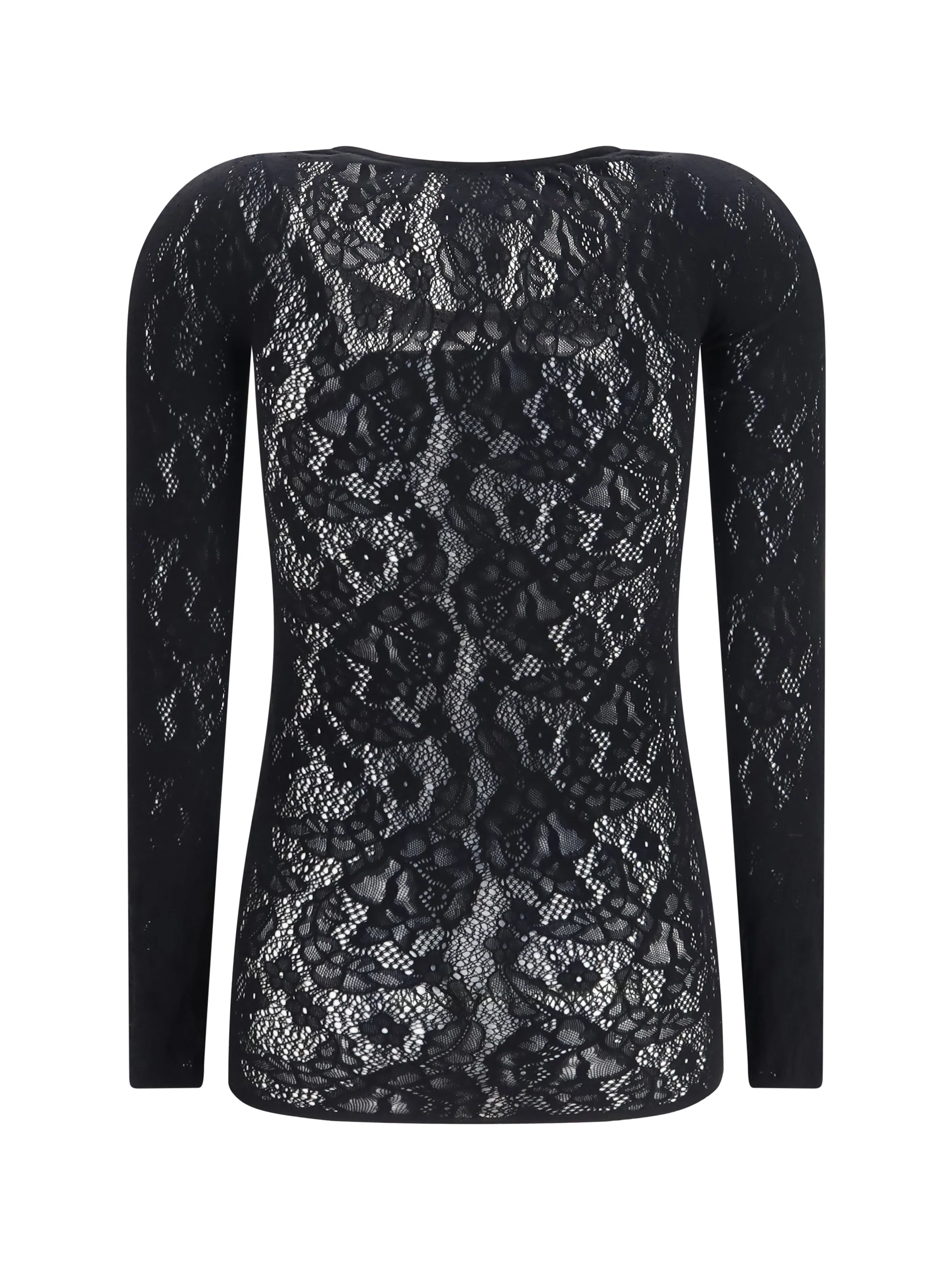infinite rose net long-sleeve top