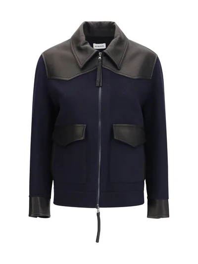 leather trimmed jacket