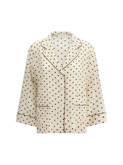 polka-dot silk shirt