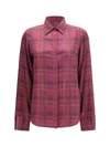 crystal check satin shirt