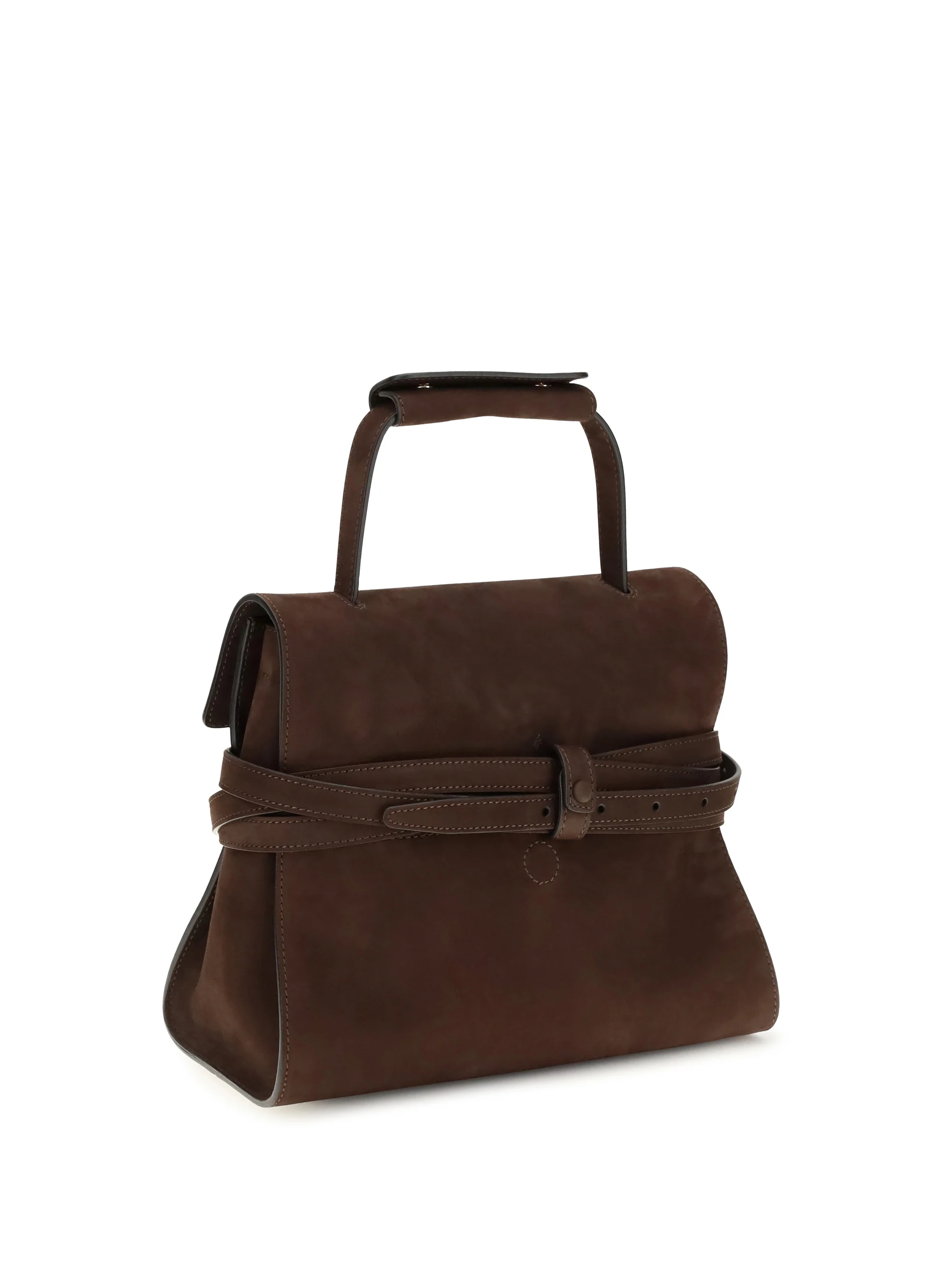 medium top handle bag with buckle detail