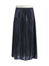 foil-treated midi skirt