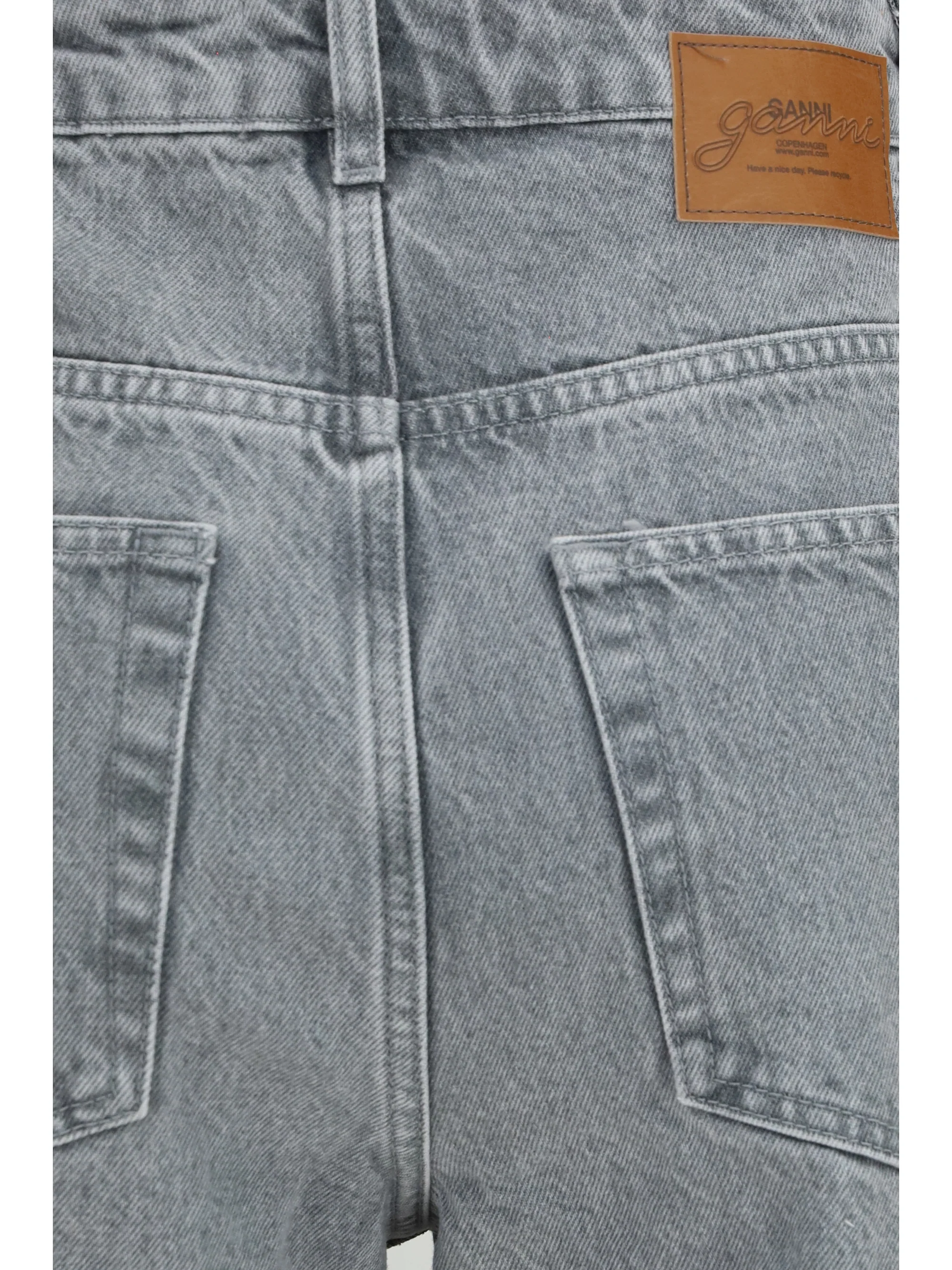 rigid denim cuffed jeans
