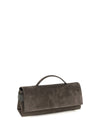 essence suede top-handle bag