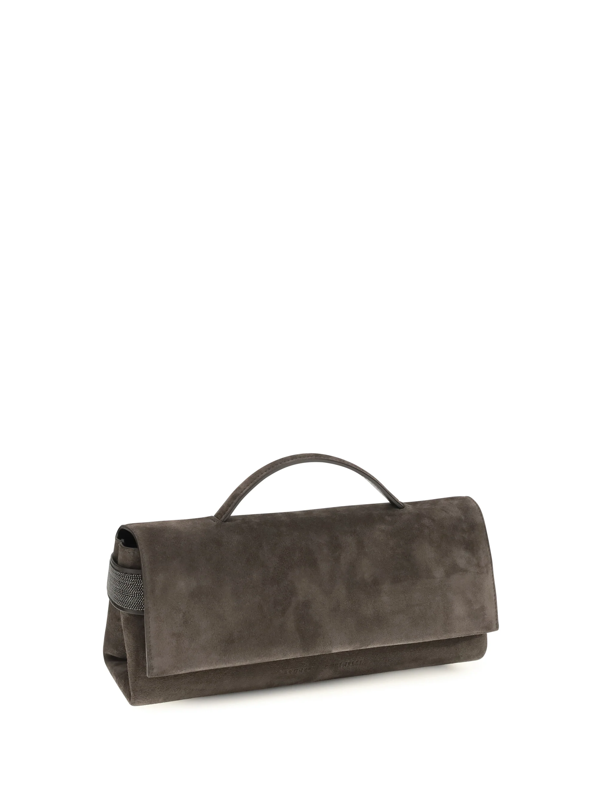 essence suede top-handle bag