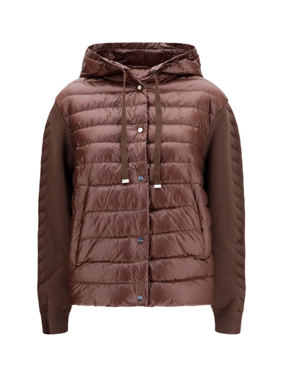 down jacket with wool sleeves