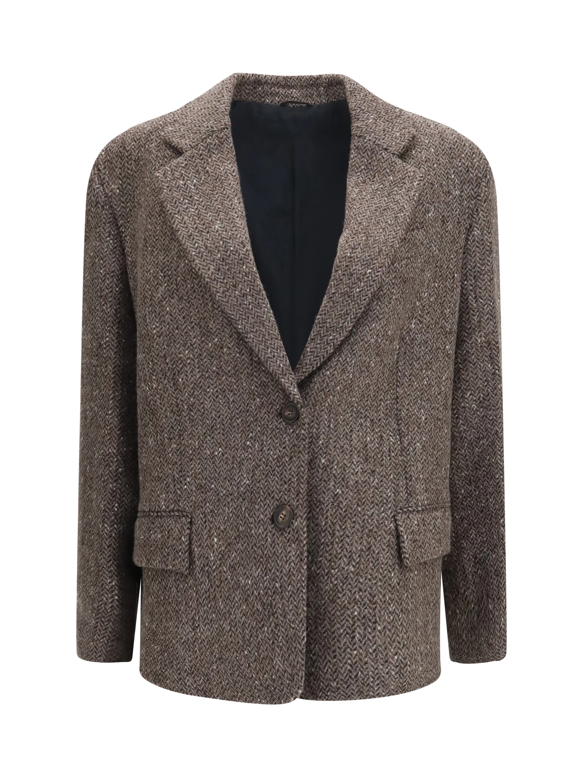 BRUNELLO CUCINELLI 42 single-breasted virgin wool blend jacket